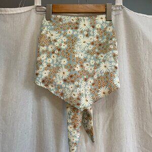 Silky Floral Hankerchief Strapless Top